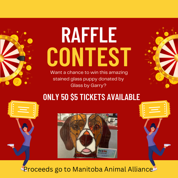 Buy Raffle Tickets to be entered to win Stained Glass Puppy